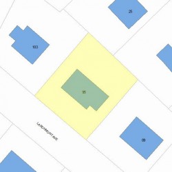 95 Larchmont Ave, Newton, MA 02468 plot plan