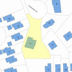 50 Evergreen Cir, Newton, MA 02465 plot plan