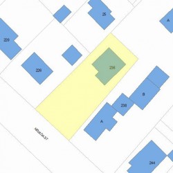 236 Nevada St, Newton, MA 02460 plot plan