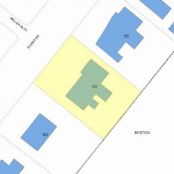 129 Spiers Rd, Newton, MA 02459 plot plan