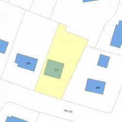 215 Mill St, Newton, MA 02459 plot plan