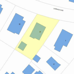 28 Lakewood Rd, Newton, MA 02461 plot plan