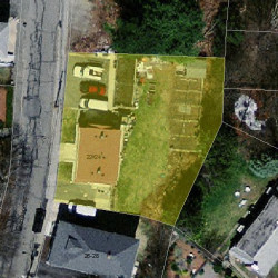 24 Mechanic St, Newton, MA 02464 aerial view