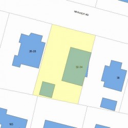 32 Warwick Rd, Newton, MA 02465 plot plan