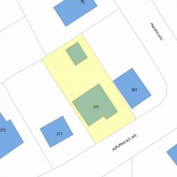 205 Auburndale Ave, Newton, MA 02466 plot plan