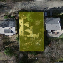 53 Clinton Pl, Newton, MA 02459 aerial view