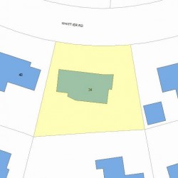 34 Whittier Rd, Newton, MA 02460 plot plan
