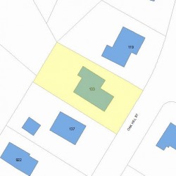 133 Oak Hill St, Newton, MA 02459 plot plan