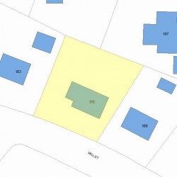 175 Mill St, Newton, MA 02460 plot plan