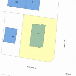 377 Lowell Ave, Newton, MA 02460 plot plan