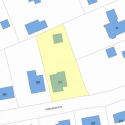 283 Highland Ave, Newton, MA 02465 plot plan