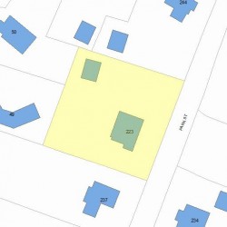 223 Park St, Newton, MA 02458 plot plan