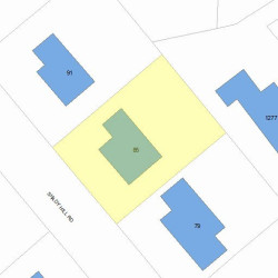 85 Shady Hill Rd, Newton, MA 02461 plot plan