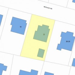 22 Warwick Rd, Newton, MA 02465 plot plan