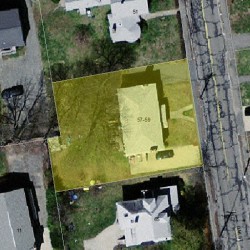 57 Oak St, Newton, MA 02464 aerial view