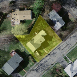 44 Brandeis Rd, Newton, MA 02459 aerial view