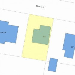 121 Cornell St, Newton, MA 02462 plot plan