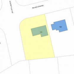 128 Roundwood Rd, Newton, MA 02464 plot plan