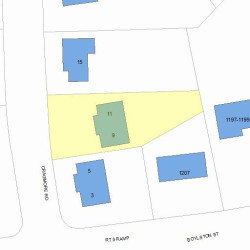 11 Cragmore Rd, Newton, MA 02464 plot plan