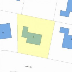 9 Ithaca Cir, Newton, MA 02462 plot plan