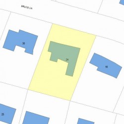 24 Bruce Ln, Newton, MA 02458 plot plan