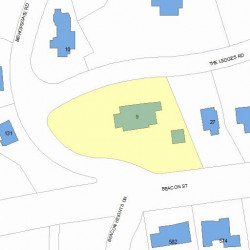 9 The Ledges Rd, Newton, MA 02459 plot plan