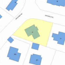 20 Woodside Rd, Newton, MA 02460 plot plan