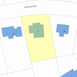 41 Roundwood Rd, Newton, MA 02464 plot plan