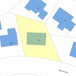 145 Bellevue St, Newton, MA 02458 plot plan