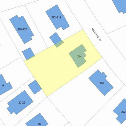 214 Bellevue St, Newton, MA 02458 plot plan