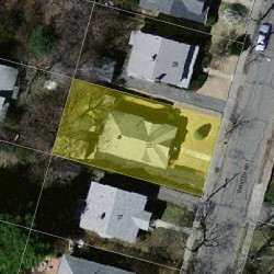 33 Thaxter Rd, Newton, MA 02460 aerial view