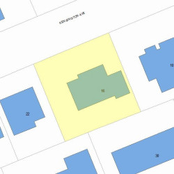 16 Kensington Ave, Newton, MA 02465 plot plan