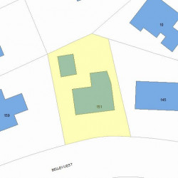 151 Bellevue St, Newton, MA 02458 plot plan