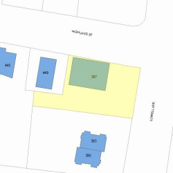 387 Lowell Ave, Newton, MA 02460 plot plan