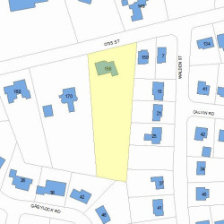 156 Otis St, Newton, MA 02465 plot plan