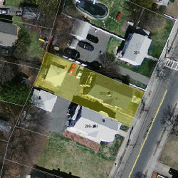 295 Lexington St, Newton, MA 02466 aerial view