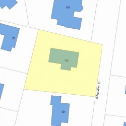 115 Claremont St, Newton, MA 02458 plot plan