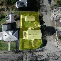 329 Ward St, Newton, MA 02459 aerial view