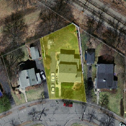 57 Canterbury Rd, Newton, MA 02461 aerial view