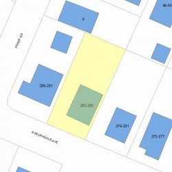 283 Auburndale Ave, Newton, MA 02466 plot plan