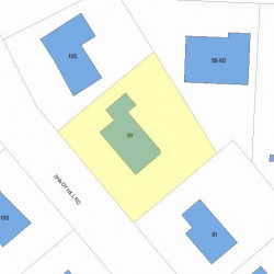 99 Shady Hill Rd, Newton, MA 02461 plot plan
