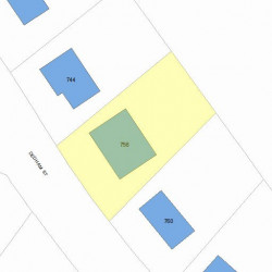 756 Dedham St, Newton, MA 02459 plot plan