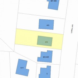 419 Lowell Ave, Newton, MA 02460 plot plan