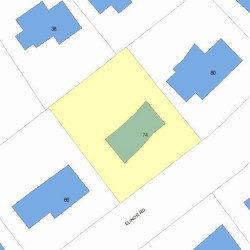 74 Elinor Rd, Newton, MA 02461 plot plan