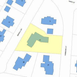 16 Merrill Rd, Newton, MA 02459 plot plan