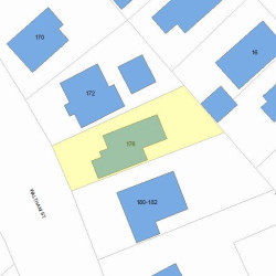 176 Waltham St, Newton, MA 02465 plot plan
