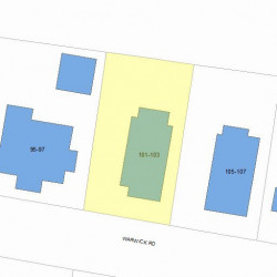 103 Warwick Rd, Newton, MA 02465 plot plan