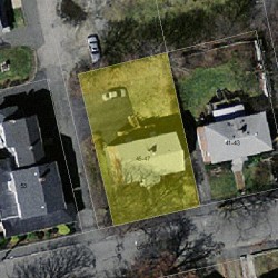 45 Court St, Newton, MA 02458 aerial view