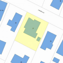 27 Adams Ave, Newton, MA 02465 plot plan