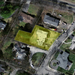 91 Exeter St, Newton, MA 02465 aerial view